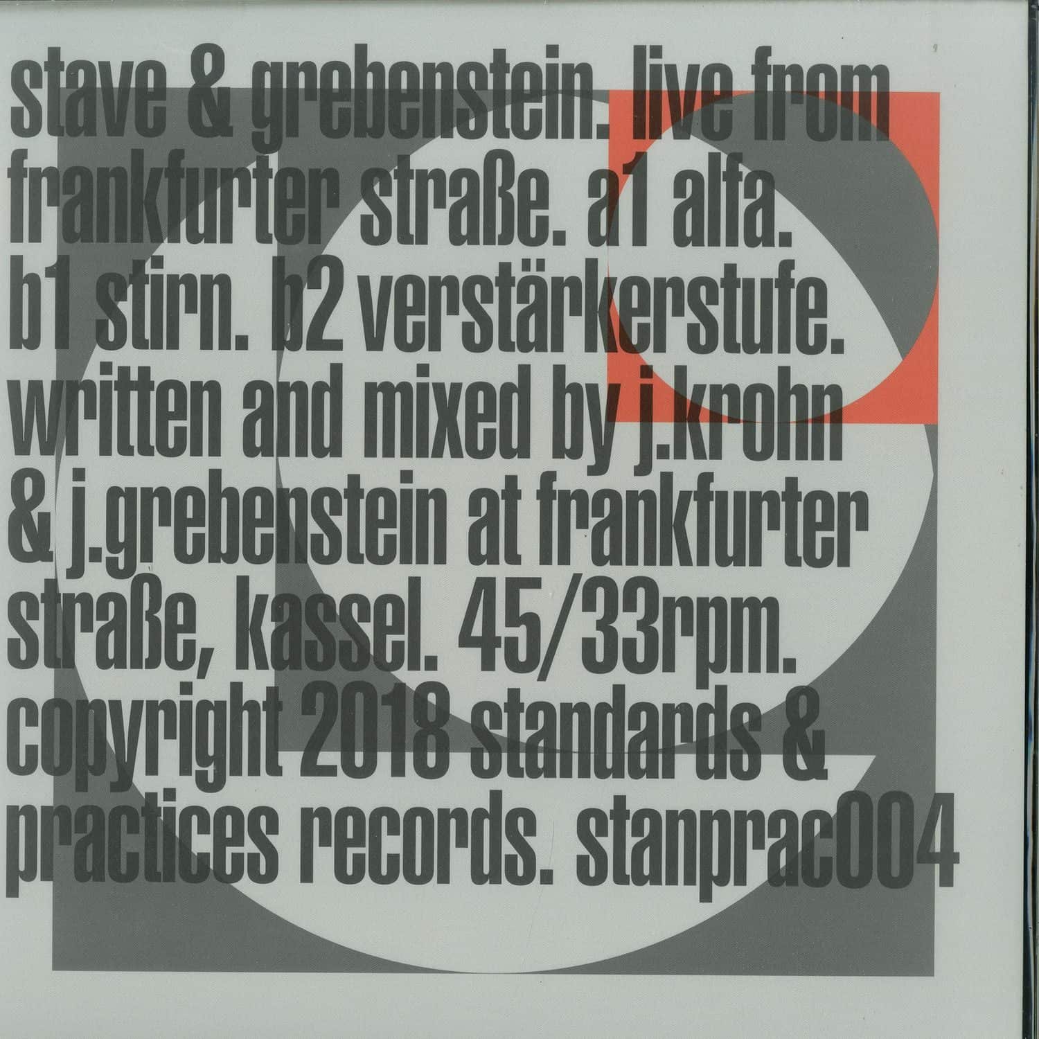 Stave & Grebenstein - LIVE FROM FRANKFURTER STRASSE 