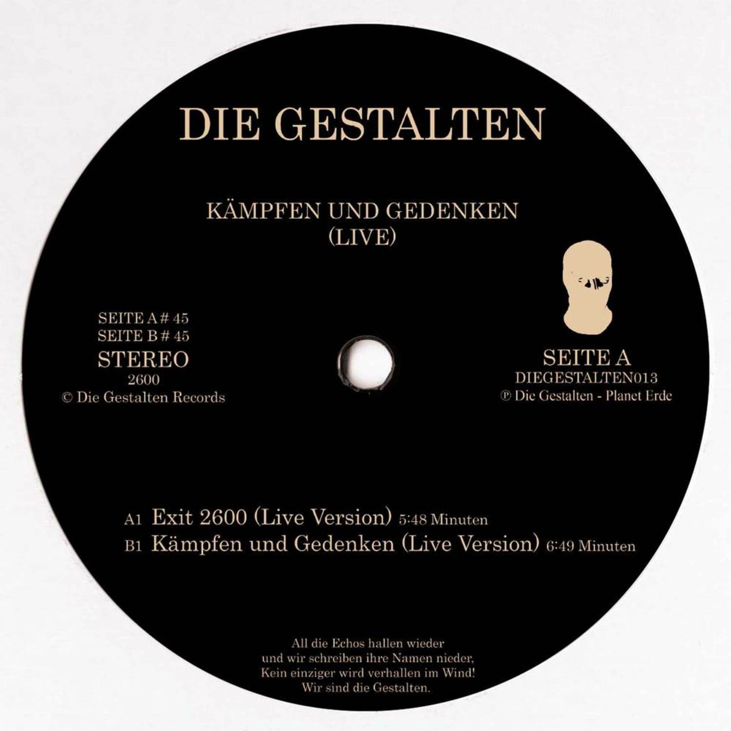 Die Gestalten - KAEMPFEN UND GEDENKEN 