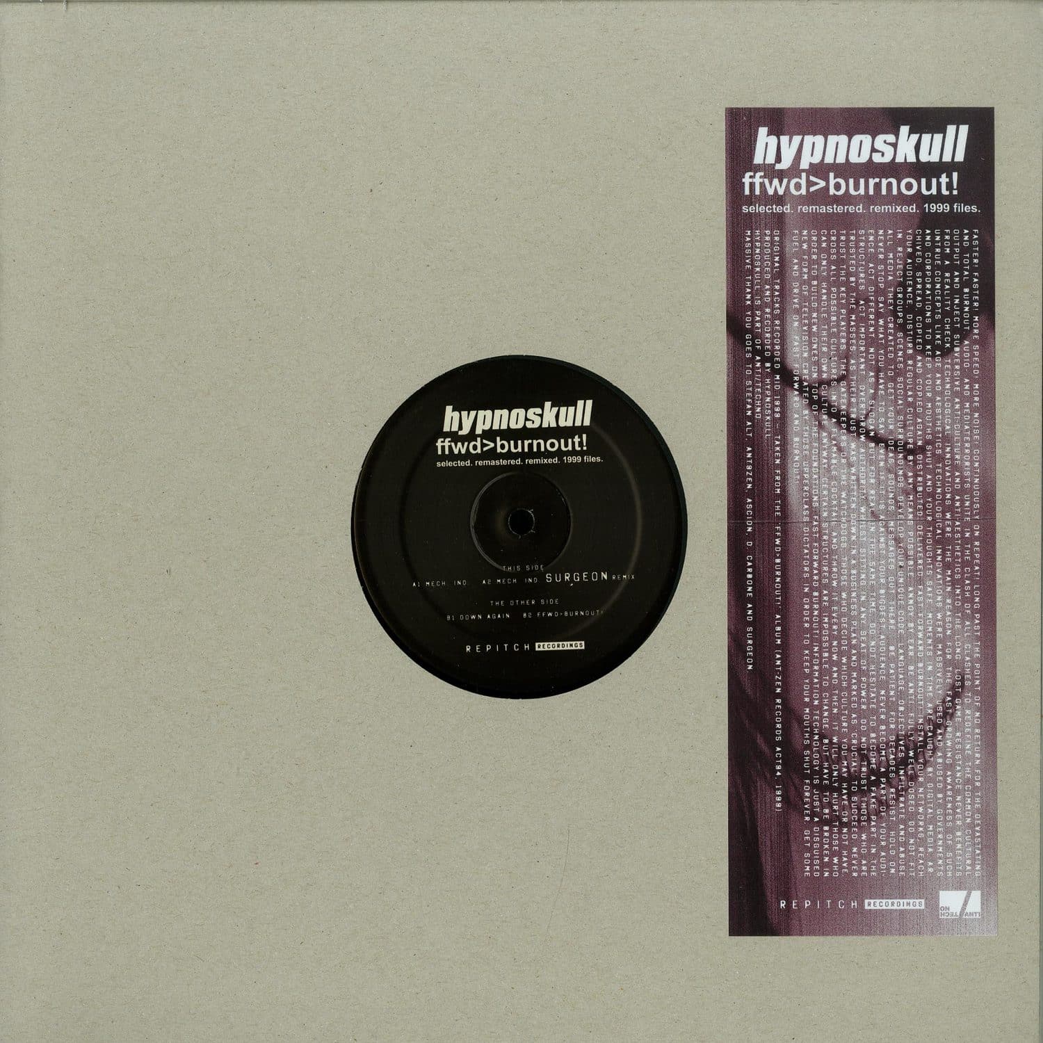 Hypnoskull - ffwd>burnout! selected. remastered. remixed. 1999 files w/ Surgeon Remix