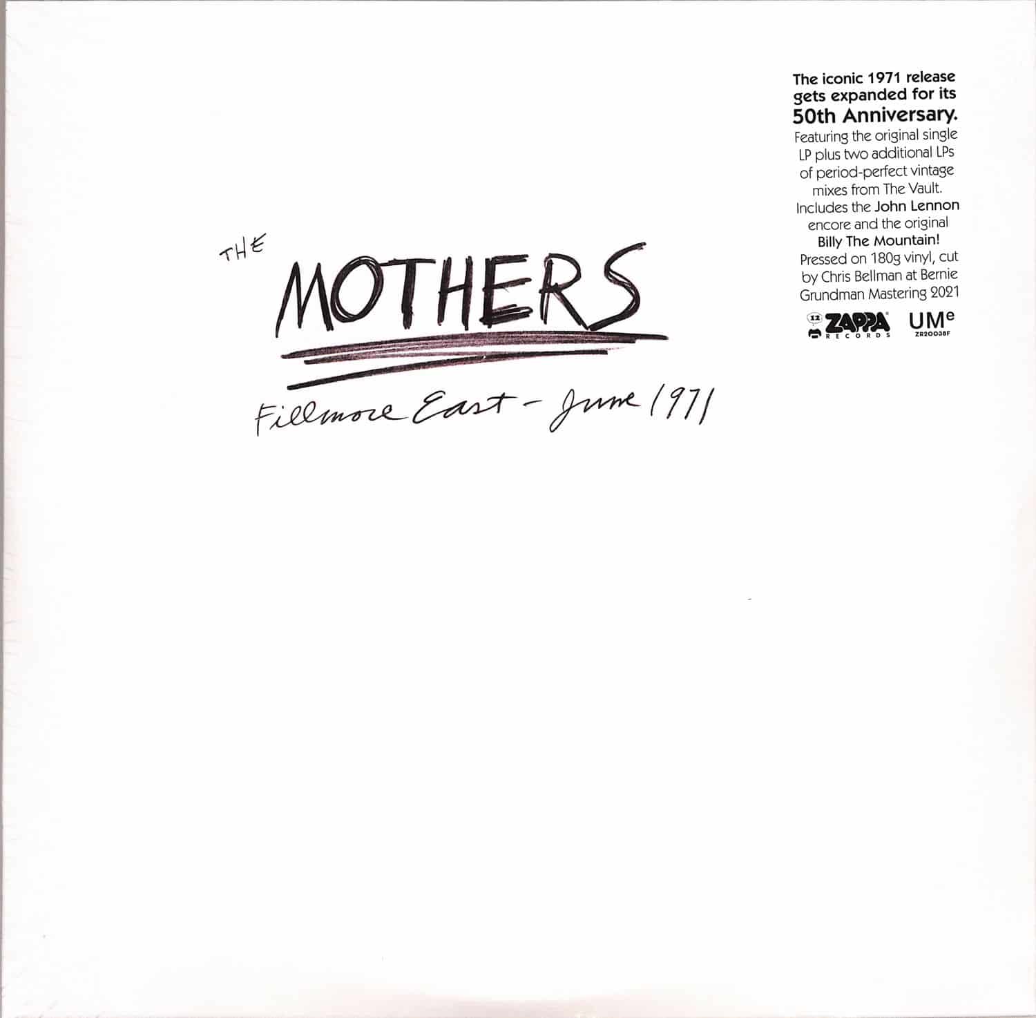 Frank Zappa & The Mothers - THE MOTHERS 1971 FILLMORE EAST 