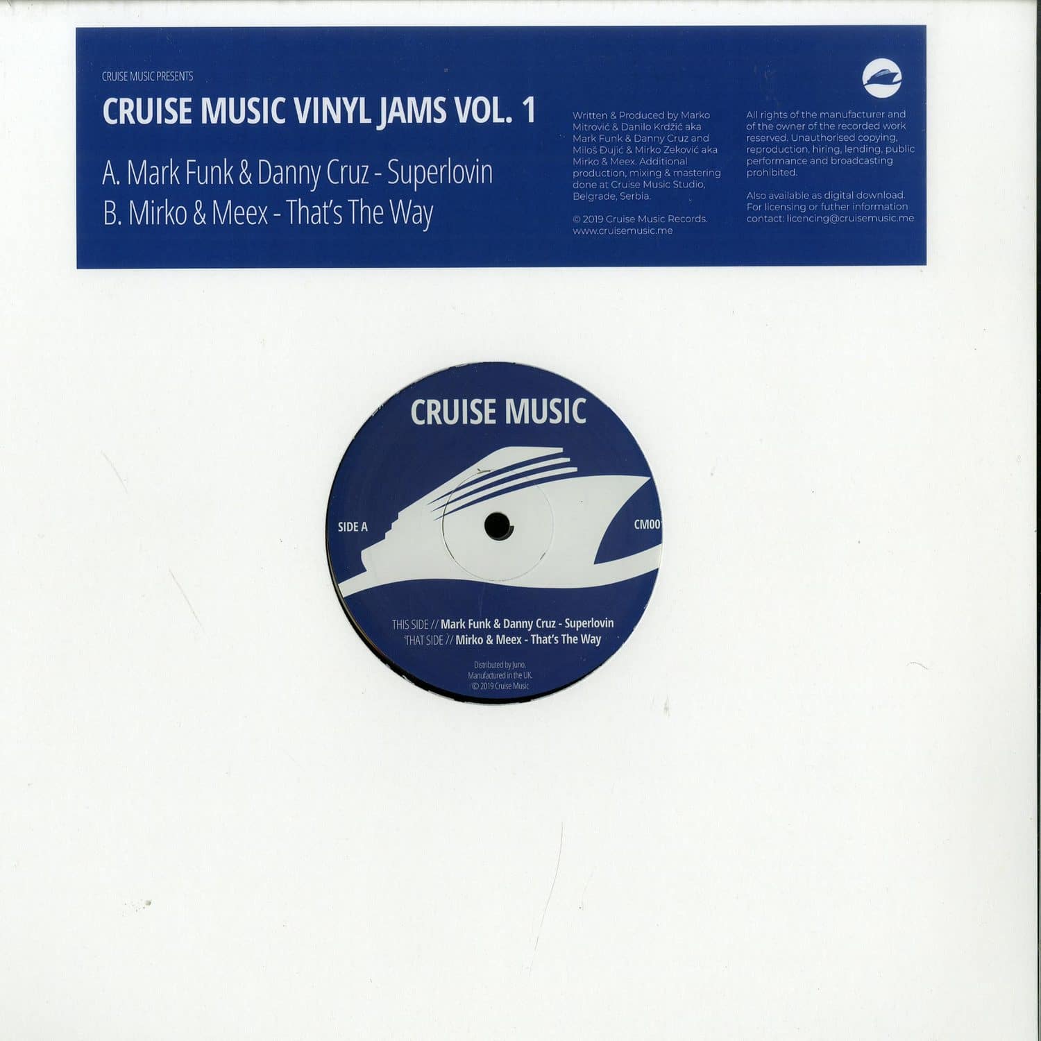 Mark Funk / Danny Cruz / Mirko & Meex - CRUISE MUSIC VINYL JAMS VOL 1 