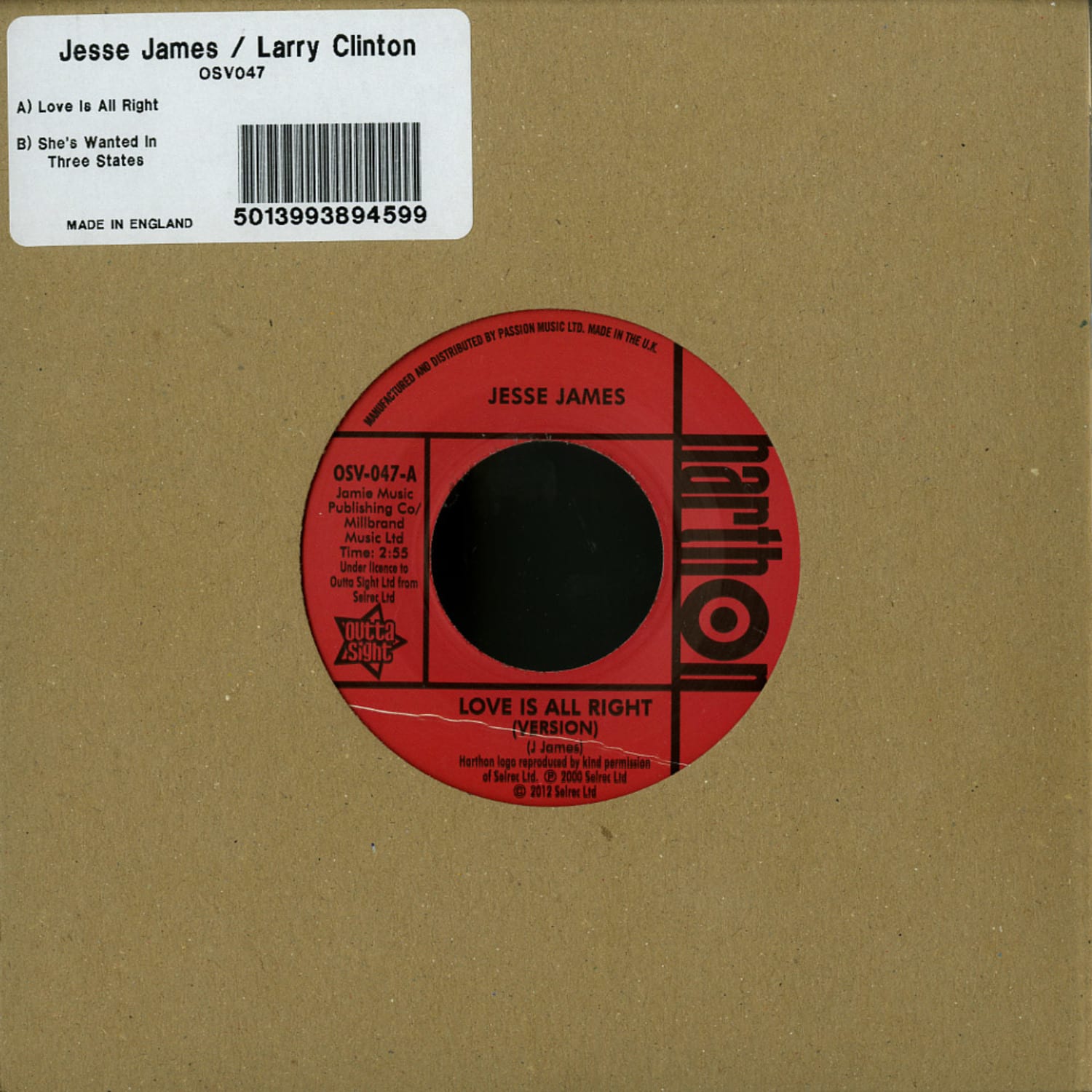Jesse James / Larry Clinton - LOVE IS ALL RIGHT / SHE S WANTED IN THREE STATES 