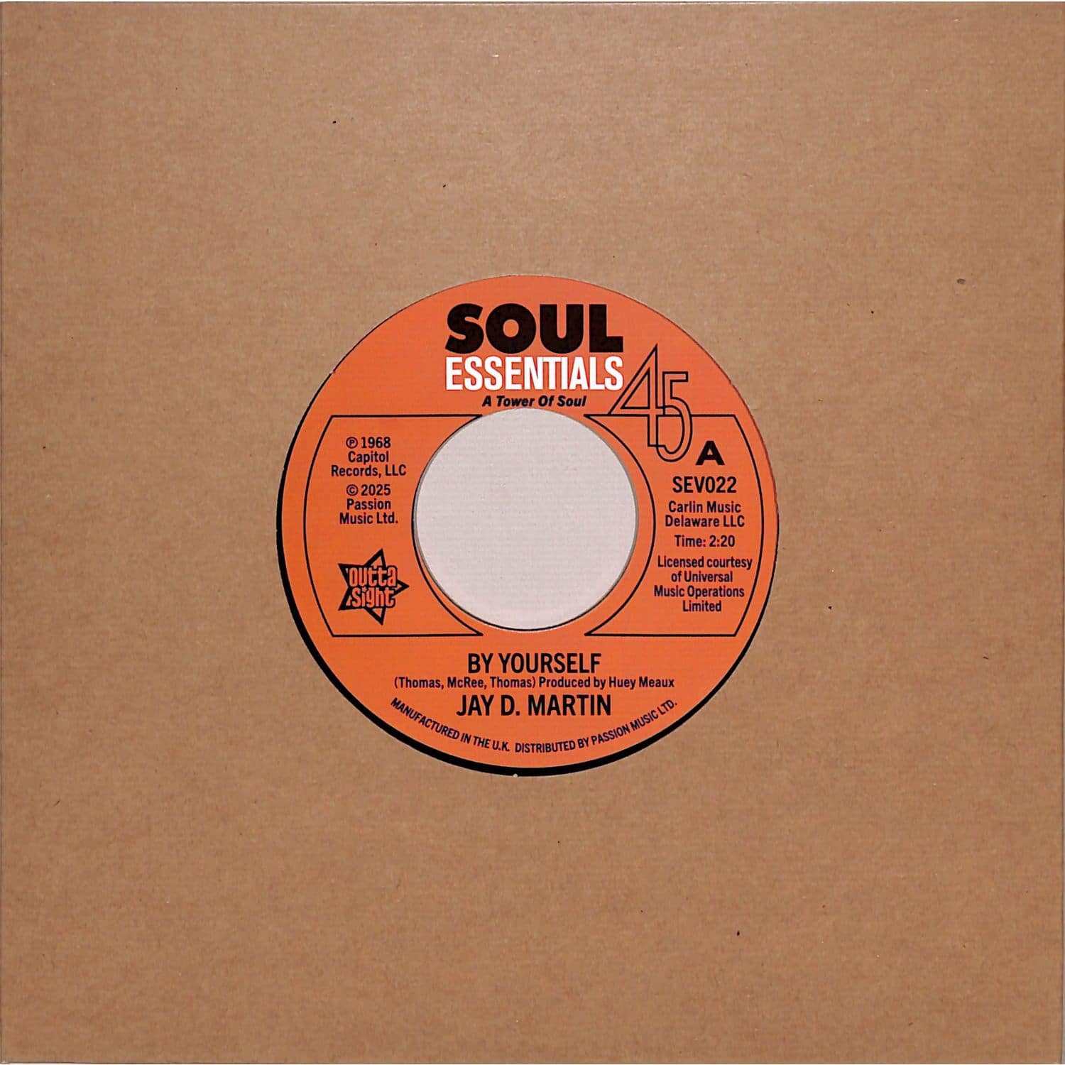 Jay D Martin / Sam Williams - BY YOURSELF / LOVE SLIPPED THROUGH MY FINGERS 