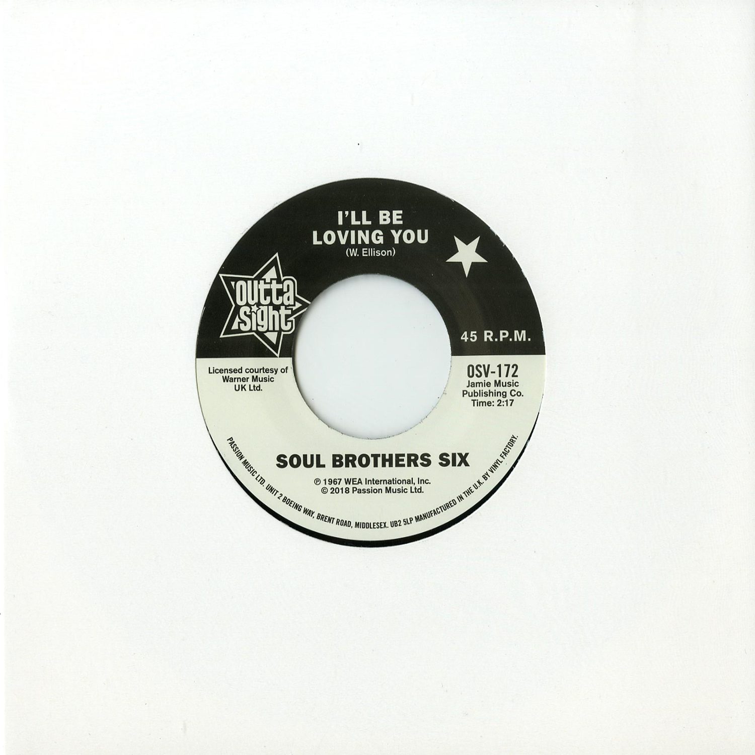 The Soul Brothers Six / Willie Tee - I LL BE LOVING YOU / WALKING UP A ONE WAY STREET 