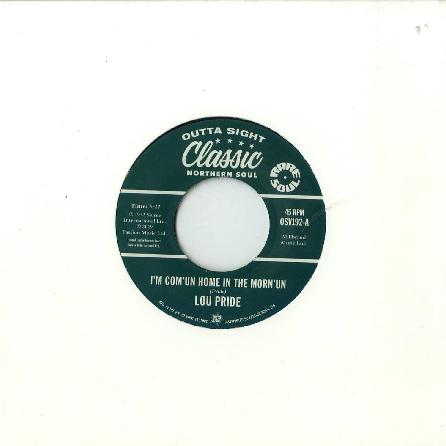 Lou Pride / Don Varner - I M COMUN HOME IN THE MORNUN / TEARSTAINED FACE 