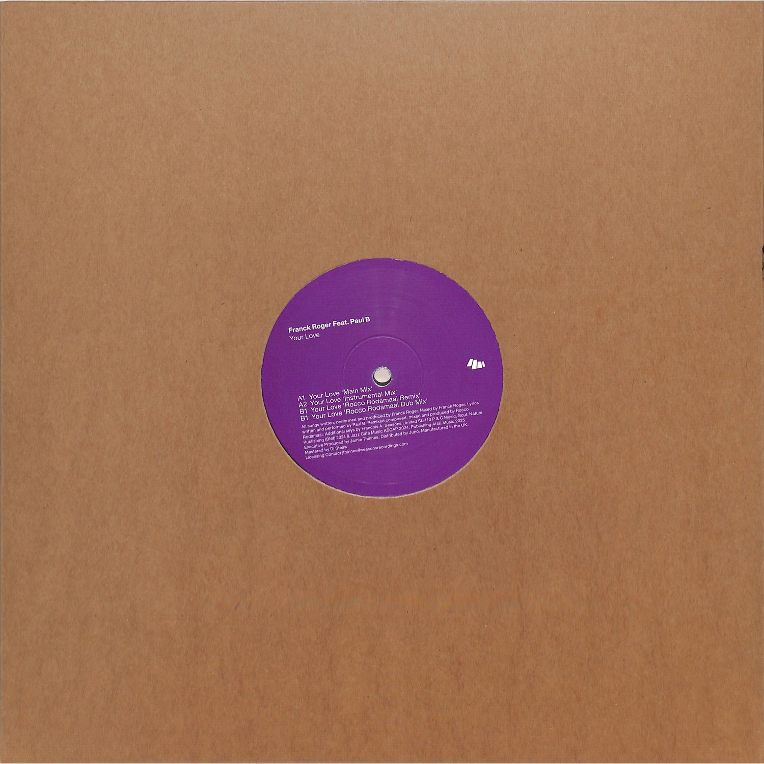 Franck Roger Feat Paul B - YOUR LOVE 