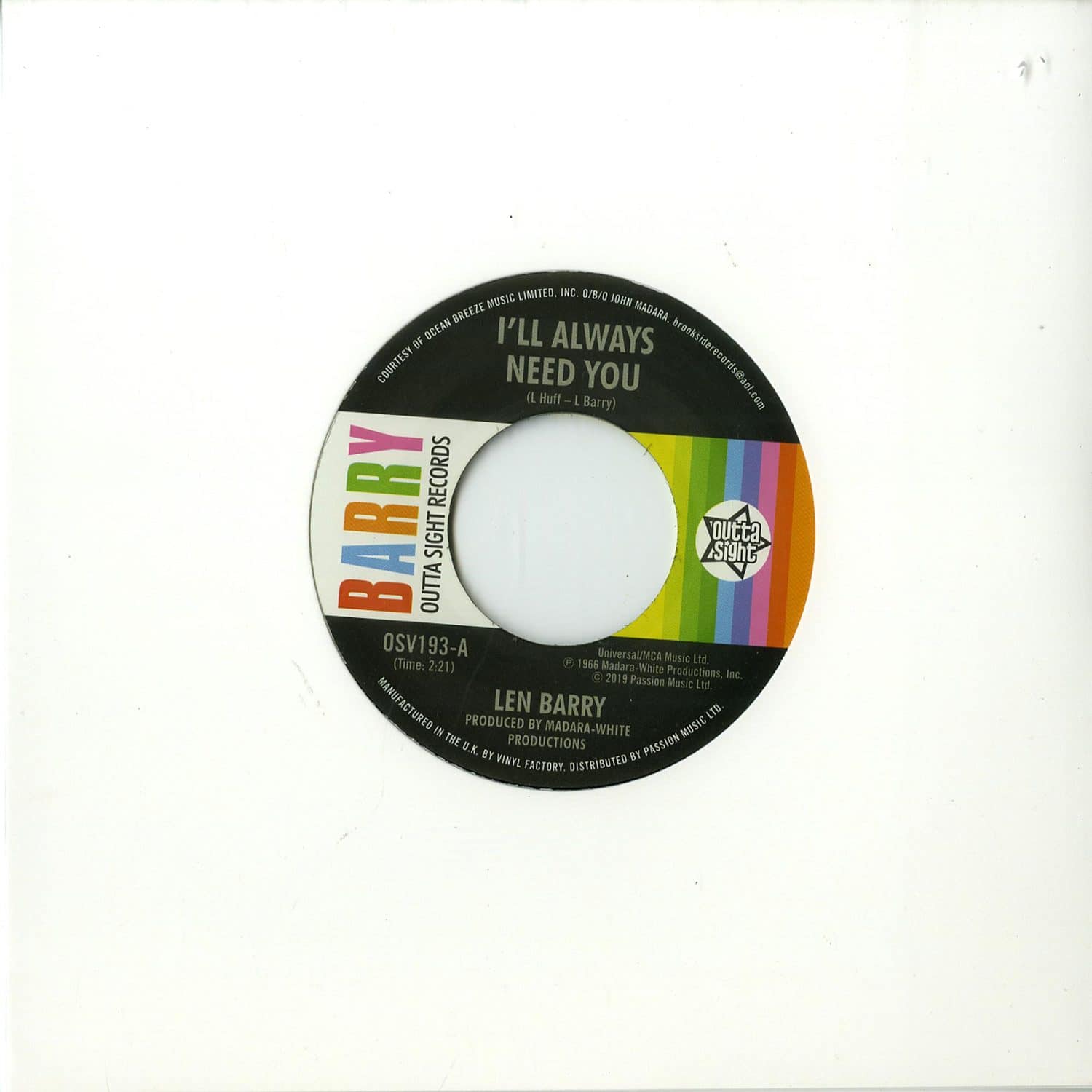 Len Barry - ILL ALWAYS NEED YOU / LOVE LOVE LOVE 
