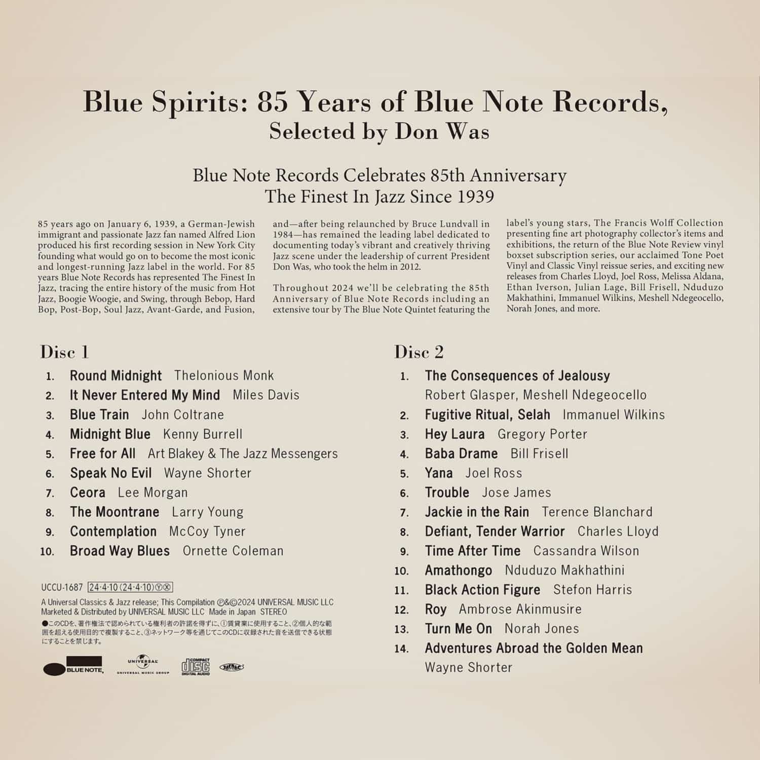 Various Artists - BLUE SPIRITS: 85 YEARS OF BLUE NOTE RECORDS 