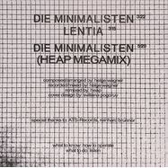 Back View : Die Minimalisten - DIE MINIMALISTEN EP (10 INCH) - Wiener Brut / WB005