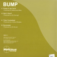 Back View : Various - BUMP - Malicious / MR011
