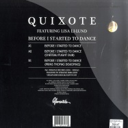 Back View : Quixote feat Lisa Li-lund - BEFORE I STARTED TO DANCE EP - Versatile / Ver060