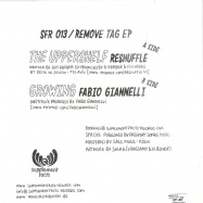 Back View : Reshuffle vs Fabio Giannelli - REMOVE TAG EP - Supplement Facts / sfr013