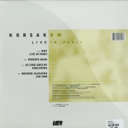 Back View : Korsakow - LIVE IN PARIS (2X12 LP) - United States Of Mars / USM 014 (30314)