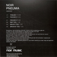 Back View : Noir - PNEUMA (TRANSPARENT VINYL) - Noir Music / NM002