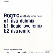 Back View : 2nd Hand_Fragma - Say that youre here Rmx PART 2 - Gang Go