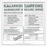 Back View : Kalahari Surfers - CENSORSHIP IS KILLING MUSIC (GROSS NATIONAL PRODUCTS 1981-1989) (LP) - Emotional Rescue / ERC 144