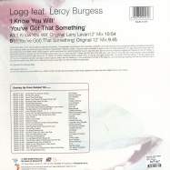 Back View : Logg feat. Leroy Burgess - I KNOW YOU WILL - Salsoul / Salsa12016