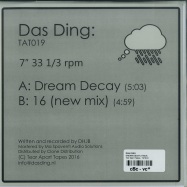 Back View : Das Ding - DREAM DECAY (7INCH) - Tear Apart Tapes / TAT019