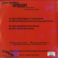 Back View : Jesse Saunders - ON & ON (PAUL JOHNSON, KRISTIN VELVET, CINTHIE MIXES) - Old Skool New Skool / ONNS 1