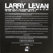 Back View : Larry Levan - THE FINAL NIGHT OF PARADISE - DISK 5 OF 5 - Garage Rec  / zuki0620