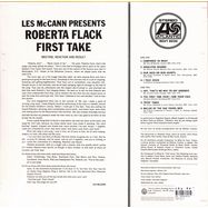 Back View : Roberta Flack - FIRST TAKE (Ltd.Edition Crystal Clear Vinyl) - Rhino / 0349783741