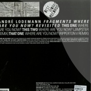 Back View : Andre Lodemann - FRAGMENTS - WHERE ARE YOU NOW? (JIMPSTER / RIPPERTON RMXS) - Best Works Records / BWR LP 01C