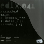 Back View : Subjected - DOLOR - Electric Deluxe / EDLX041