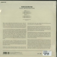 Back View : Koen De Bruyne - PIANO IMPROVISATIONS (10 INCH) - SDBAN / SDBAN1001