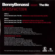 Back View : Benny Benassi presents THE BIZ - SATISFACTION (2022 OFFICIAL REISSUE) - Dance On The Beat / DOTB-03