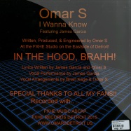 Back View : Omar S feat James Garcia - I WANNA KNOW - FXHE Records / AOS928