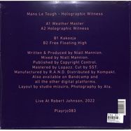 Back View : Mano Le Tough - HOLOGRAPHIC WITNESS - Live At Robert Johnson / Playrjc 083