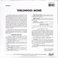 Back View : Thelonious Monk - THELONIOUS MONK TRIO (BACK TO BLACK LTD. EDT.) - Concord Records / 7235126