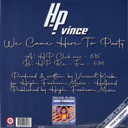 Back View : HP Vince - WE CAME HERE TO PARTY - High Fashion Music / MS 509
