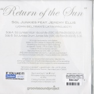 Back View : Sol Junkies ft. Jeremy Ellis - RETURN OF THE SUN (7 INCH) - Groovia Sound Project / Groovia005