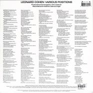 Back View : Leonard Cohen - VARIOUS POSITIONS (LP) - SONY MUSIC / 88985435311