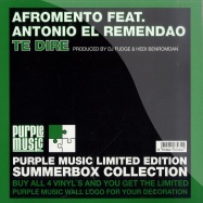 Front View : Afromento Feat Antonio El Remendao - TE DIRE - Purple Music / PM070
