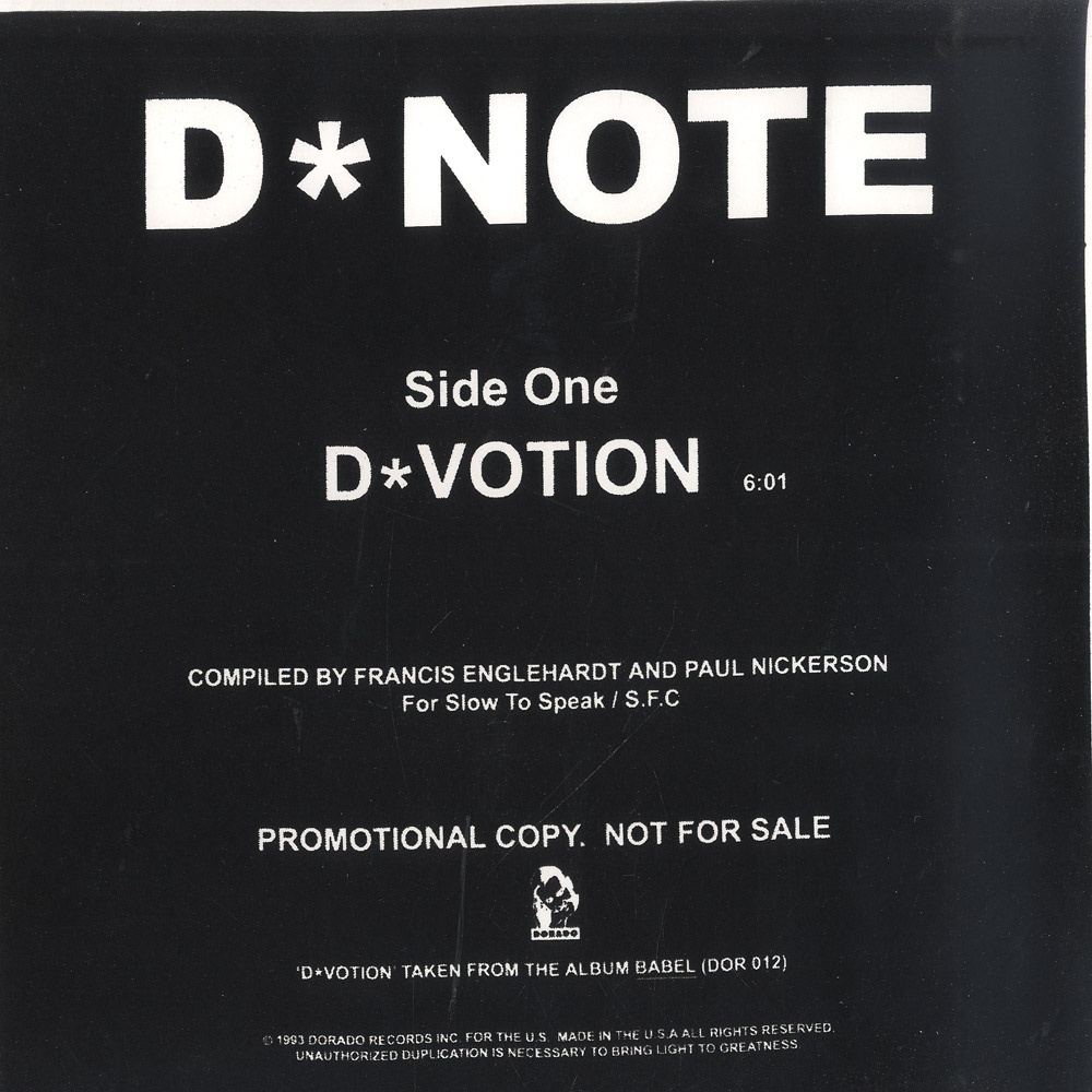 D Note/Steve Reich-D Votion/Come Out(12) - 洋楽