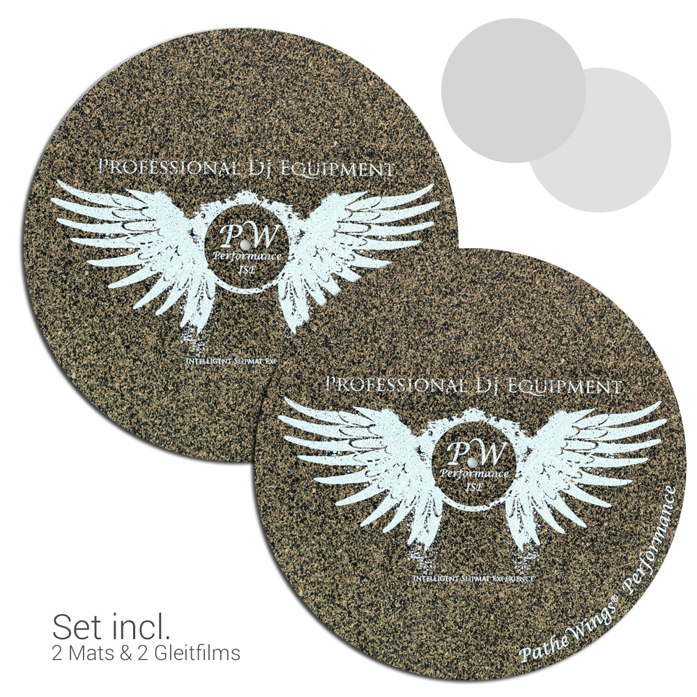 Zubehoer - High End DJ Slipmat SET Kork / Naturkautschuk / Filz + Gleitfilm 