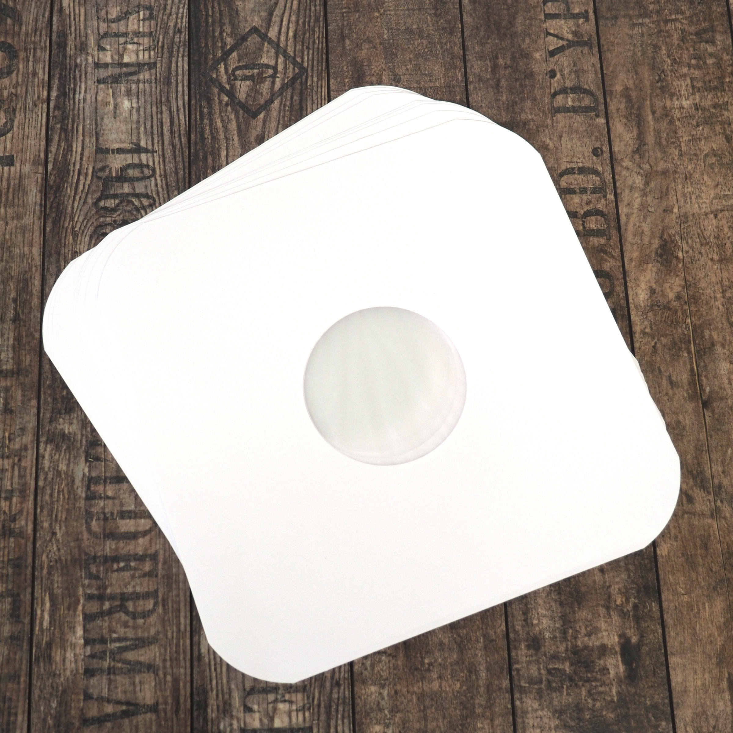 Zubehoer - 10x LP Innenhuellen gefuettert Weiss abgerundete Ecken