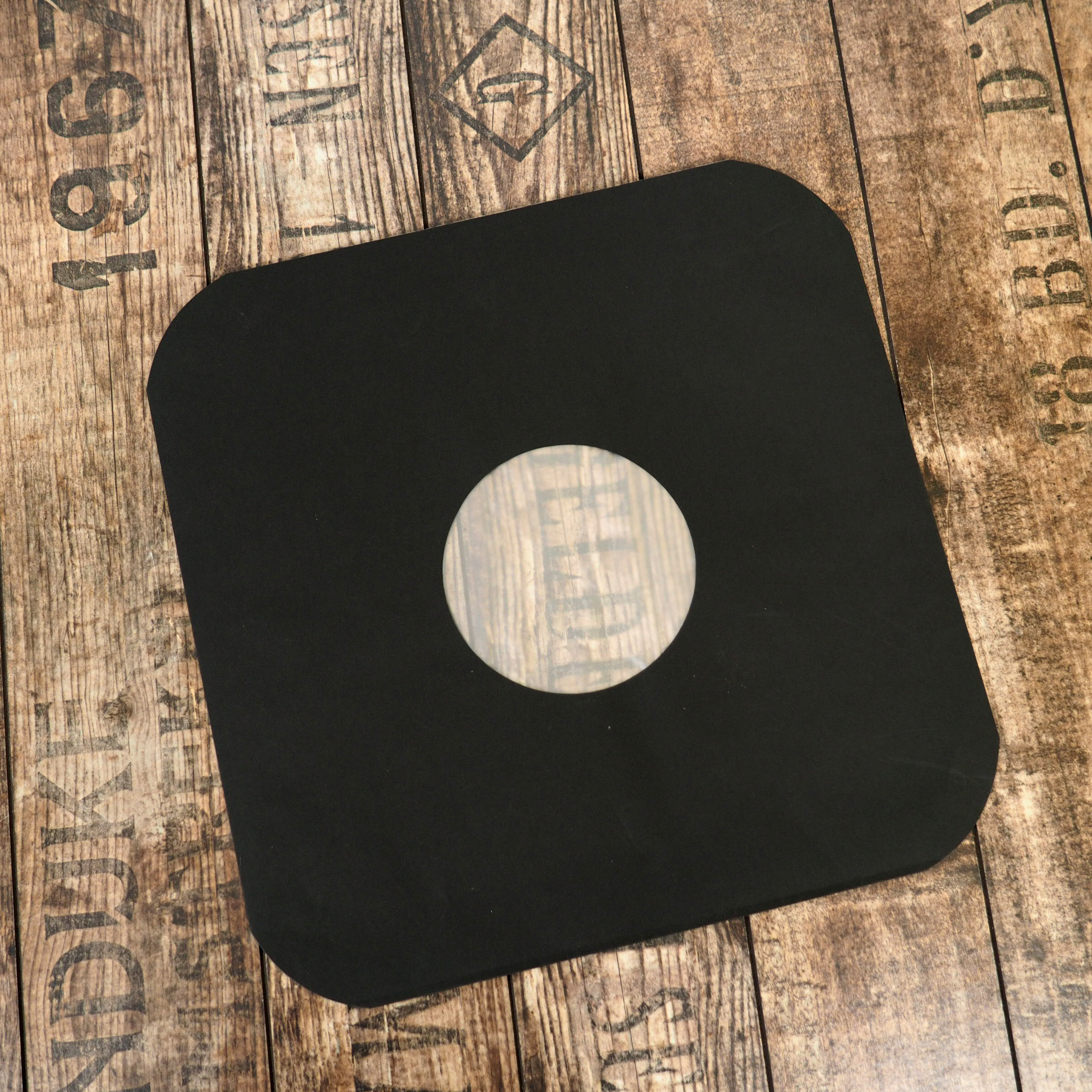 Zubehoer - 1x LP Innenhuellen gefuettert Schwarz abgerundete Ecken